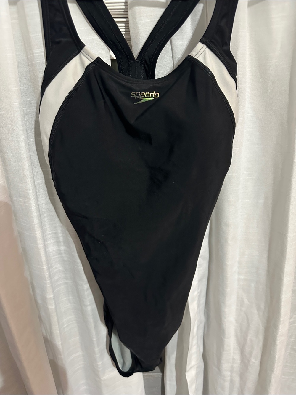Speedo Black and White Girls One-Piece Swimsuit